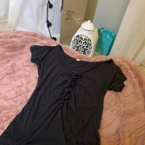 Brown rouched tee shirt